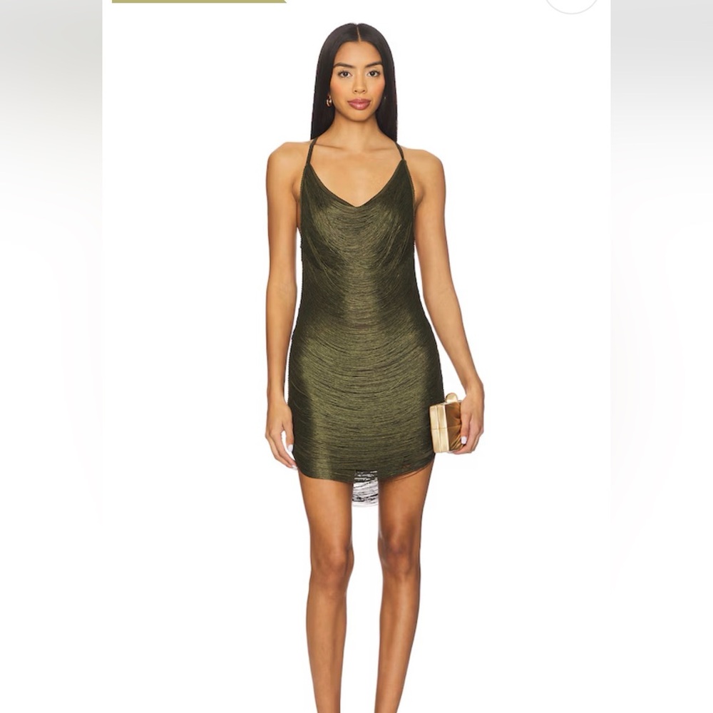 superdown Olive Ruched Mini Dress